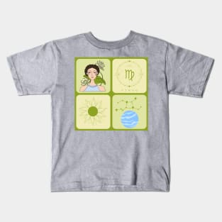 Virgo Zodiac Sign Pattern Kids T-Shirt